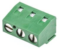 282837-3 TE Connectivity Buchanan Series PCB Terminal Block, 3-Contact, 5.08mm Pitch, Through Hole Mount, 1-Row, Screw
