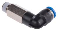 qsll-18-6 Festo QS Series Elbow Threaded Adaptor, R 1/8 Male to Push In 6 mm, Threaded-to-Tube Connection Style, 153077