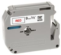mk222b Brother Red on White Label Printer Tape, 8 m Length, 9 mm Width