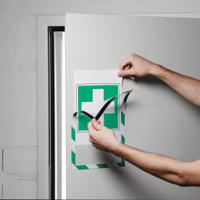 4945131 Durable MagneticDURAFRAME® MAGNETIC SECURITY Green/White A4 Metal Information Frame, 4.5mm Height, 236mm Width