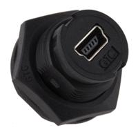 111-6757 RS PRO Straight, Panel Mount, Socket Type Mini B IP67 USB Connector