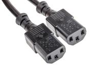 178-9806 RS PRO Straight IEC C13 x 2 Socket to Straight IEC C14 Plug Power Cord, 3m