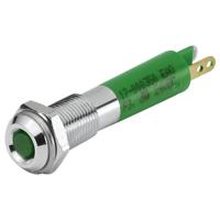 17-000351 EAO 17-00 Series Green Panel Mount Indicator, 24, 6 Mounting Hole Size, Plug-In Termination, IP40, IP65