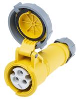 539 MENNEKES, AM-TOP IP67 Yellow Cable Mount 3P Industrial Power Socket, Rated At 16A, 110 V