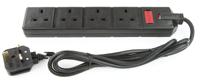 296-3672 RS PRO 2m 4 Socket Type G - British Extension Lead