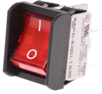 2641lp2a23621l110v APEM Illuminated DPST, On-Off Rocker Switch Panel Mount
