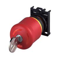 216514-m22-pvsk01 Eaton RMQ Titan M22 Series Key Release Emergency Stop Push Button, Panel Mount, 22.5mm Cutout, 1NC, IP66, IP67, IP69K