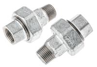 770341204 Georg Fischer Galvanised Malleable Iron Fitting Taper Seat Union, Male BSPT 1/2in to Female BSPP 1/2in