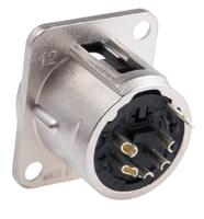 nc5md-l-1 Neutrik Panel Mount XLR Connector, Male, 50 V, 5 Way, Silver over Nickel Plating