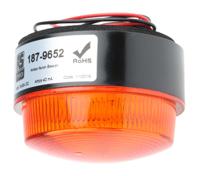 187-9652 RS PRO Amber Flashing Beacon, 18 → 30 V dc, Stud Mount, Surface Mount, Xenon Bulb, IP67