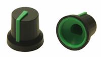302-698 RS PRO 16.2mm Black Potentiometer Knob for 6mm Shaft D Shaped