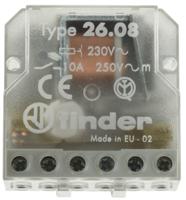 260882300000 Finder Panel Mount Modular Step Relay, 230V ac Coil, 10A Switching Current, DPST-2NO