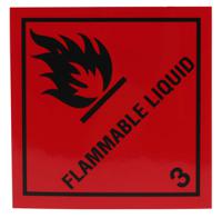 598-282 RS PRO Vinyl Safety Labels, Flammable Liquid-Text 100 mm x 100mm
