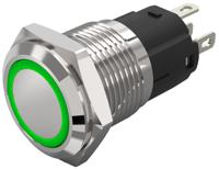82-41512134 EAO 82 Series Illuminated Illuminated Push Button Switch, Latching, Panel Mount, 16mm Cutout, SPDT, Green LED, 240V,
