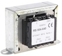504-640 RS PRO 50VA 2 Output Chassis Mounting Transformer, 18V ac, IEC 61558-2-6