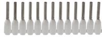 9021930000 Weidmuller Insulated Crimp Bootlace Ferrule, 8mm Pin Length, 1mm Pin Diameter, 0.5mm² Wire Size, White
