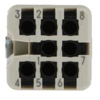 09360082732 HARTING Heavy Duty Power Connector Insert, 10A, Female, Han D Series, 8 Contacts