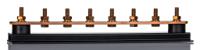 7tca083670r0739-lk245-6 WJ Furse Copper Earth Bar L. 400mm x W. 90mm x H. 90mm 6 Ways
