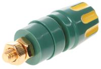 930103788 Hirschmann Test & Measurement 35A, Green/Yellow Binding Post With Brass Contacts and Gold Plated - 8mm Hole Diameter