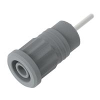 3287-g Electro PJP Grey Female Banana Socket, 4 mm Connector, Press Fit Termination, 36A, 1kV, Nickel Plating
