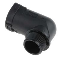 alwd-m207 PMA 90° Elbow, Conduit Fitting, 20mm Nominal Size, M20, PA 6, Black IP66 rating