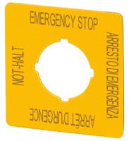 121373-m22-xyk11 Eaton Emergency Stop Label for Use with Pushbuttons, Arresto di Emergenza - Arrêt d'urgence - Emergency Stop - Not Halt