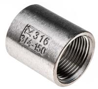 499-3029 RS PRO Stainless Steel Pipe Fitting Socket, Female G 3/8in x Female G 3/8in