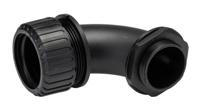 xf40m40c90 Adaptaflex 90° Elbow, Conduit Fitting, 40mm Nominal Size, M40, Nylon 66, Black IP65 rating