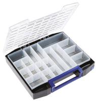 134972 Raaco 18 Cell Blue PC, PP Compartment Box, 78mm x 465mm x 401mm