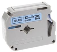 mk531bz Brother Black on Blue Label Printer Tape, 8 m Length, 12 mm Width