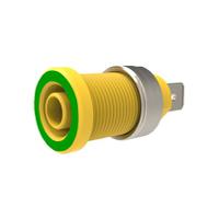 rs-seb-6452-ni-gnge Schutzinger Green/Yellow Female Banana Connector, 4 mm Connector, Tab Termination, 32A, 1kV, Nickel Plating