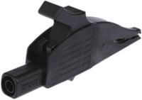 669575-21 Staubli Crocodile Clip 4 mm Connection, Brass Contact, 32A, Black