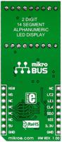 mikroe-1864 MikroElektronika MIKROE-1864, AlphaNum R Click 2 14 Segment Display Add On Board With TLC5926 x 2