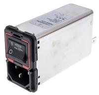fn9290-10-06 Schaffner 10A, 250 V ac Male Panel Mount IEC Filter 2 Pole FN9290-10-06, Faston 2 Fuse