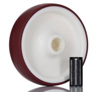 uar125x32-12-hl444-red Tente Red, White Polyurethane Roller Bearing Trolley Wheel, 200kg