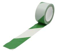 282-5128 RS PRO Green/White PVC 33mm Hazard Tape, 0.15mm Thickness