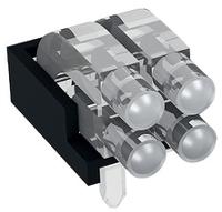 12962022 1296.2022 MENTOR, PCB Mounted 4-Way Right Angle LED Light Pipe, Bi-Level-Row Clear Dome Lens