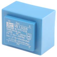 vb-1026 Block 6V ac 2 Output Through Hole PCB Transformer, 1VA