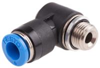 qslv-g18-6-i Festo QS Series Elbow Threaded Adaptor, G 1/8 Male to Push In 6 mm, Threaded-to-Tube Connection Style, 186148