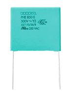 phe850er7100mr03r06l2 KEMET PHE850 Metallised Polypropylene Film Capacitor, 1.25 kV dc, 300 V ac, ±20%, 1μF, Through Hole