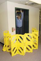 fg9s1100yel Rubbermaid Commercial Products Yellow PE Folding Barrier