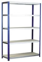 771-9199 RS PRO 5 Shelf Chipboard, Galvanised Steel Shelving System, 1800mm x 1200mm, 450mm, 265kg Load
