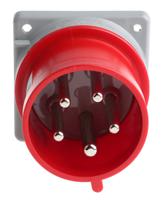 2433297 Scame IP44 Red Panel Mount 3P + N + E Industrial Power Plug, Rated At 32A, 415 V