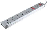 455-343 RS PRO 2m 6 Socket Type G - British Trailing Socket, 230 V ac