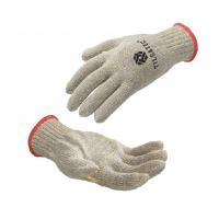 37-6620-10 Tilsatec Grey Yarn Yarn Cut Resistant Gloves, Size 10, Leather Coating
