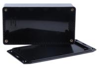 1591dflbk Hammond 1591 Series Black Flame Retardant ABS Enclosure, IP54, Flanged, Black Lid, 150 x 80 x 46mm