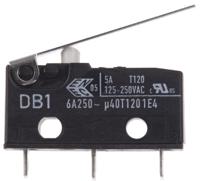 db1c-a1lc ZF Lever Micro Switch, Solder Terminal, 6 A @ 250 V ac, SPDT