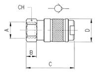 187-8784 RS PRO Brass Female Quick Air Coupling, G 1/4 Female Threaded