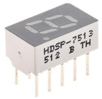 hdsp-7513 HDSP-7513 Broadcom 7-Segment LED Display, CC Red 1 mcd RH DP 7.6mm