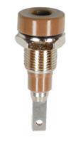 230030-27 Staubli Brown Female Banana Socket, 2mm Connector, Tab Termination, 10A, 30 V, 60V dc